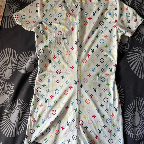 Colorful Patterned Button-Up Romper - Picture 2 of 4